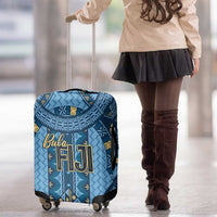 Bula Fiji Vintage Luggage Cover Prussian Blue Masi Motifs
