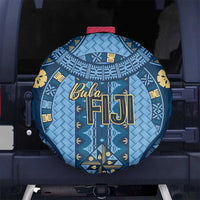 Bula Fiji Vintage Spare Tire Cover Prussian Blue Masi Motifs LT7 No hole Prussian Blue - Polynesian Pride