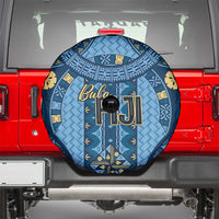 Bula Fiji Vintage Spare Tire Cover Prussian Blue Masi Motifs LT7 - Polynesian Pride