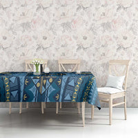 Bula Fiji Vintage Tablecloth Prussian Blue Masi Motifs
