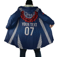 Manu Samoa Rugby Custom Navy Blue Cloak ʻIe Toga Pattern With Red Ula fala LT7 - Polynesian Pride