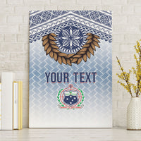 Manu Samoa Rugby Custom White Canvas Wall Art ʻIe Toga Pattern With Brown Ula fala LT7 Without Frame White - Polynesian Pride