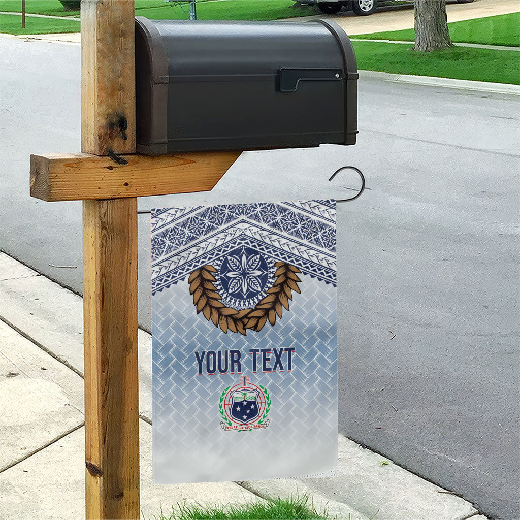 Manu Samoa Rugby Custom White Garden Flag ʻIe Toga Pattern With Brown Ula fala LT7 - Polynesian Pride