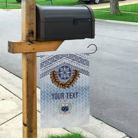Manu Samoa Rugby Custom White Garden Flag ʻIe Toga Pattern With Brown Ula fala LT7 - Polynesian Pride