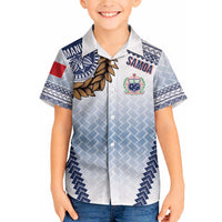 Manu Samoa Rugby Custom White Hawaiian Shirt ʻIe Toga Pattern With Brown Ula fala LT7 - Polynesian Pride