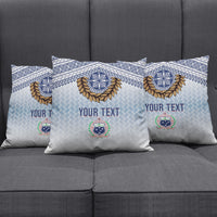 Manu Samoa Rugby Custom White Pillow Cover ʻIe Toga Pattern With Brown Ula fala LT7 - Polynesian Pride