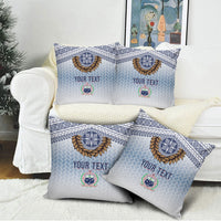 Manu Samoa Rugby Custom White Pillow Cover ʻIe Toga Pattern With Brown Ula fala LT7 - Polynesian Pride