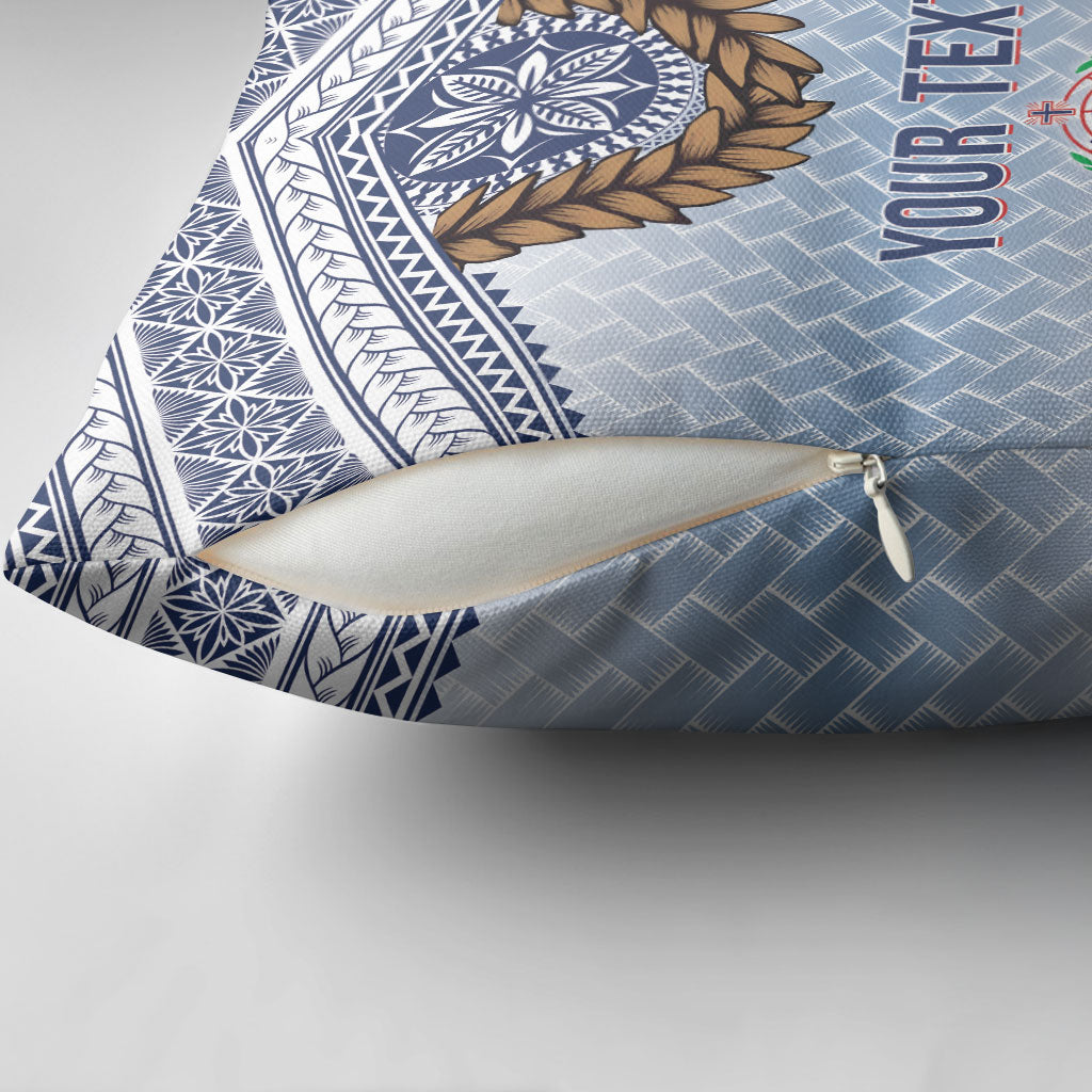 Manu Samoa Rugby Custom White Pillow Cover ʻIe Toga Pattern With Brown Ula fala LT7 - Polynesian Pride