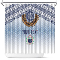 Manu Samoa Rugby Custom White Shower Curtain ʻIe Toga Pattern With Brown Ula fala LT7 White - Polynesian Pride