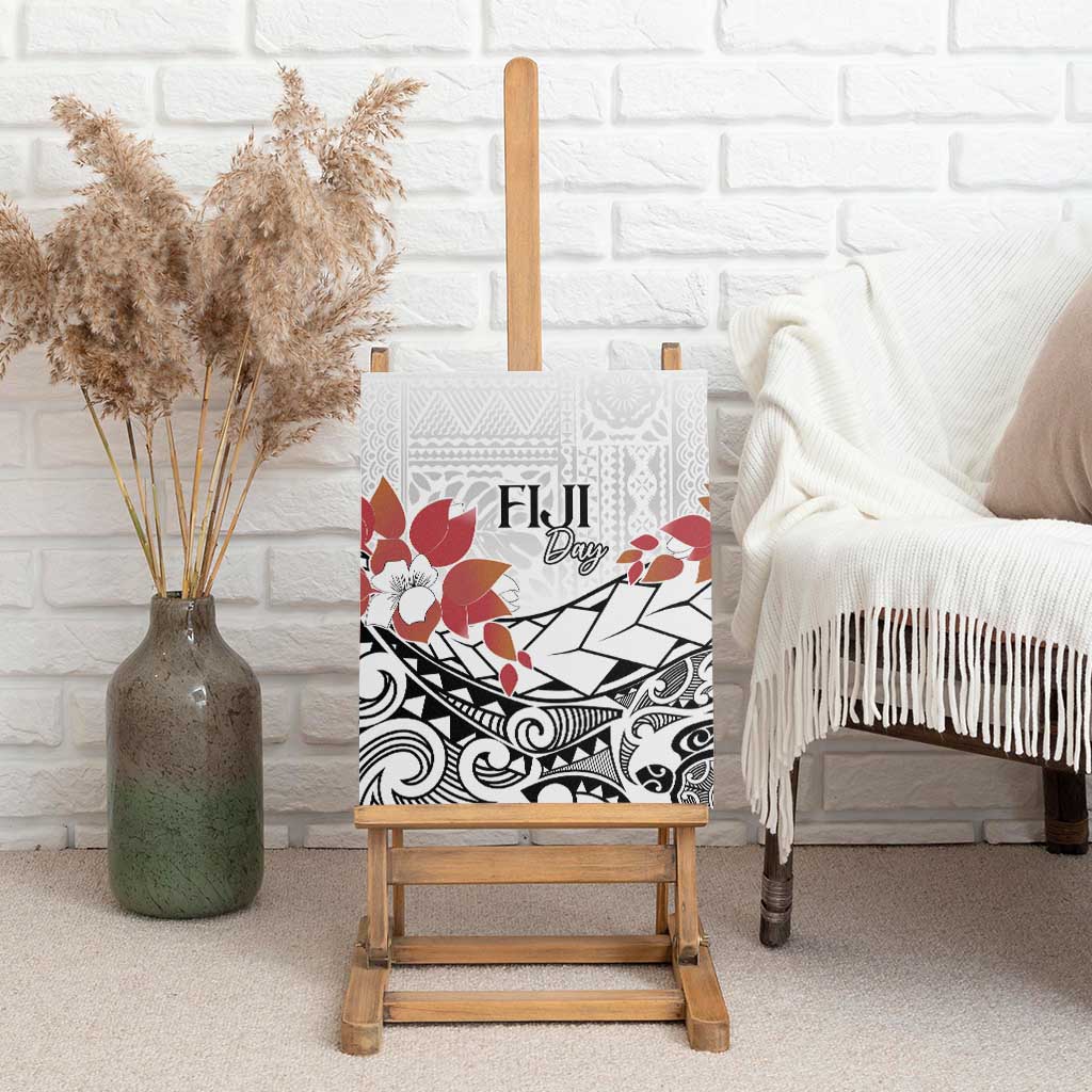 Bula Fiji Day Canvas Wall Art Tagimaucia on Masi Pattern