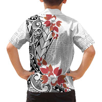 Bula Fiji Day Family Matching Off Shoulder Maxi Dress and Hawaiian Shirt Tagimaucia on Masi Pattern LT7 - Polynesian Pride