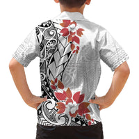 Bula Fiji Day Family Matching Off Shoulder Short Dress and Hawaiian Shirt Tagimaucia on Masi Pattern LT7 - Polynesian Pride