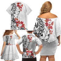 Bula Fiji Day Family Matching Off Shoulder Short Dress and Hawaiian Shirt Tagimaucia on Masi Pattern LT7 - Polynesian Pride