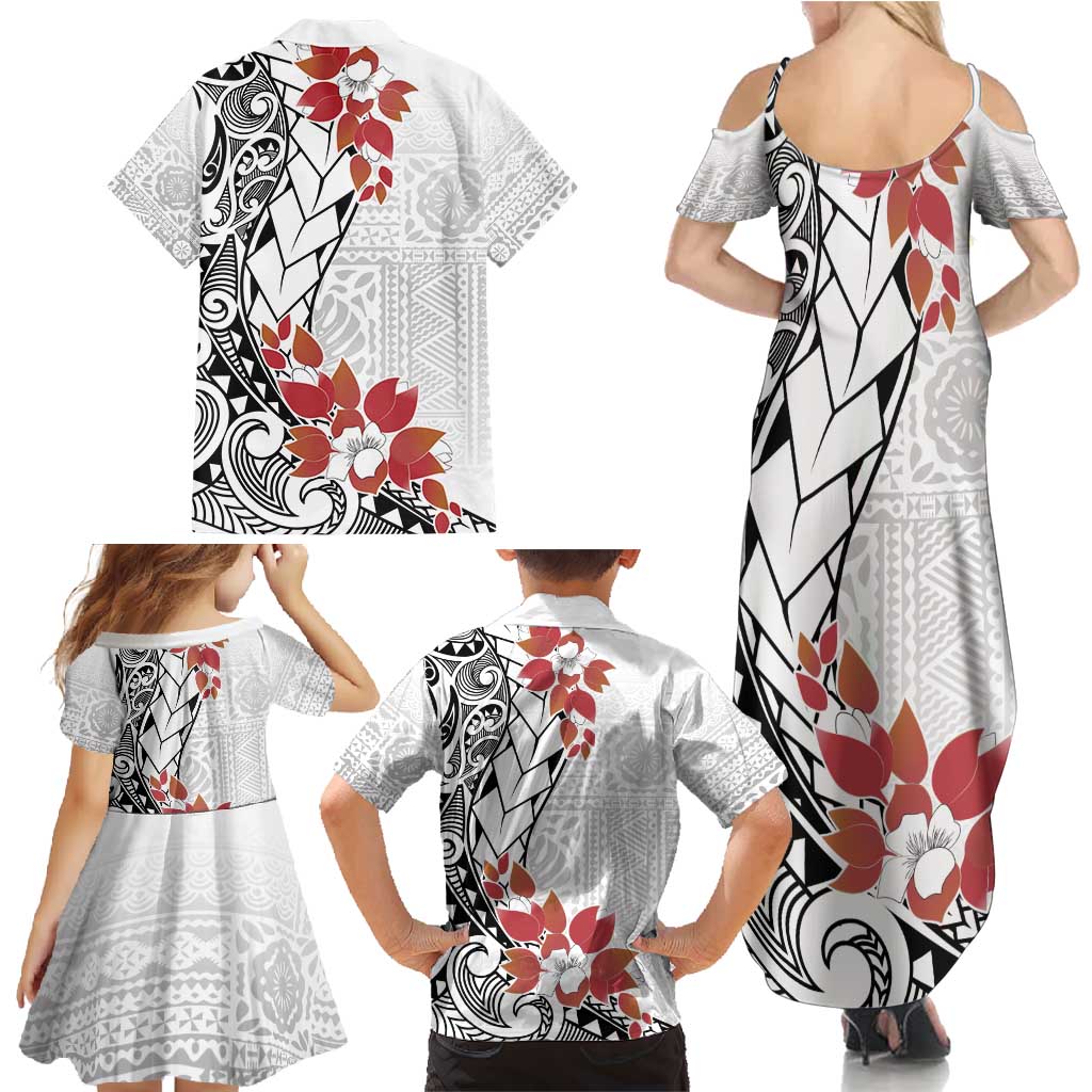 Bula Fiji Day Family Matching Summer Maxi Dress and Hawaiian Shirt Tagimaucia on Masi Pattern LT7 - Polynesian Pride