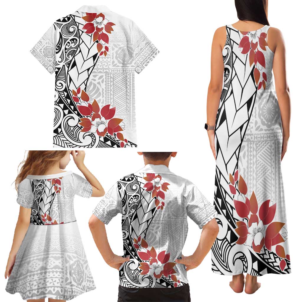 Bula Fiji Day Family Matching Tank Maxi Dress and Hawaiian Shirt Tagimaucia on Masi Pattern LT7 - Polynesian Pride