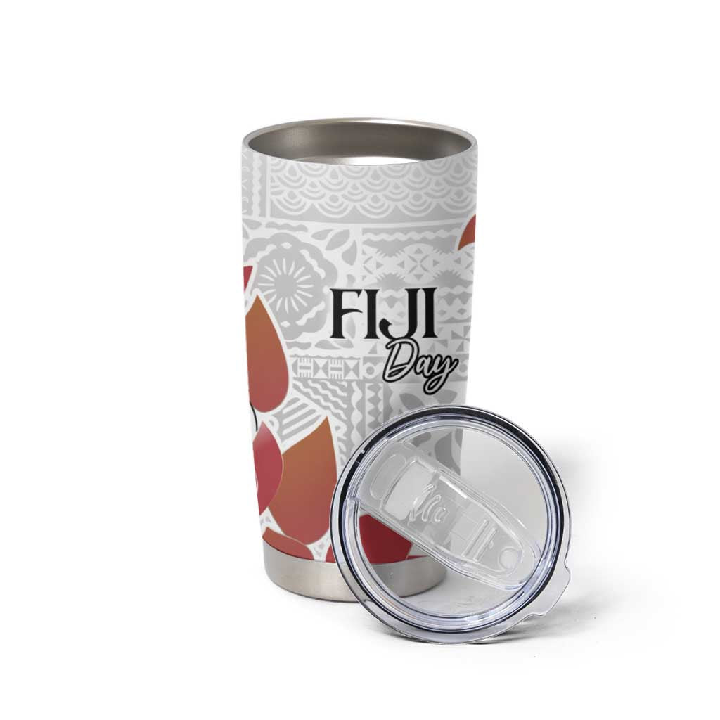 Bula Fiji Day Tumbler Cup Tagimaucia on Masi Pattern
