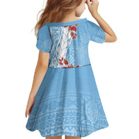 Bula Fiji Day Family Matching Off Shoulder Maxi Dress and Hawaiian Shirt Tagimaucia on Masi Pattern - Turquoise LT7 - Polynesian Pride