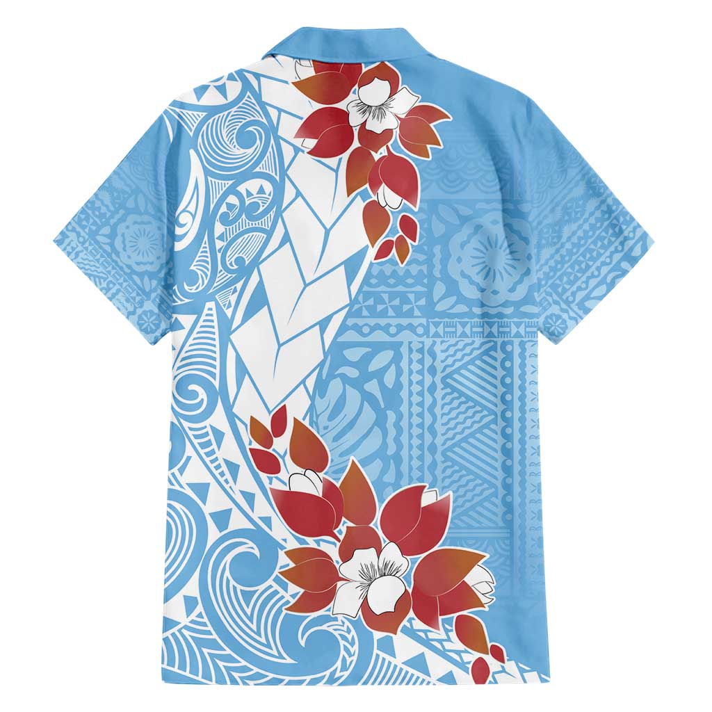 Bula Fiji Day Hawaiian Shirt Tagimaucia on Masi Pattern - Turquoise