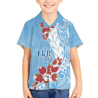 Bula Fiji Day Kid Hawaiian Shirt Tagimaucia on Masi Pattern - Turquoise LT7 Kid Turquoise - Polynesian Pride