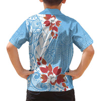 Bula Fiji Day Kid Hawaiian Shirt Tagimaucia on Masi Pattern - Turquoise LT7 - Polynesian Pride