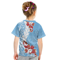 Bula Fiji Day Kid T Shirt Tagimaucia on Masi Pattern - Turquoise LT7 - Polynesian Pride
