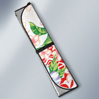 Fight Cancer In All Colors Auto Sun Shade Plumeria Mix Tapa Pattern
