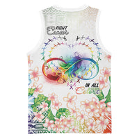 Fight Cancer In All Colors Basketball Jersey Plumeria Mix Tapa Pattern