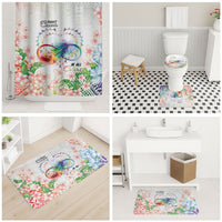 Fight Cancer In All Colors Bathroom Set Plumeria Mix Tapa Pattern