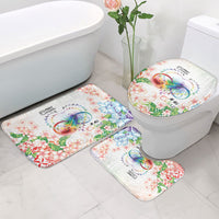 Fight Cancer In All Colors Bathroom Set Plumeria Mix Tapa Pattern
