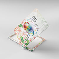 Fight Cancer In All Colors Canvas Wall Art Plumeria Mix Tapa Pattern