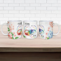 Fight Cancer In All Colors Ceramic Mug Plumeria Mix Tapa Pattern