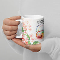 Fight Cancer In All Colors Ceramic Mug Plumeria Mix Tapa Pattern