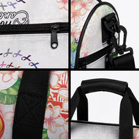 Fight Cancer In All Colors Duffle Bag Plumeria Mix Tapa Pattern