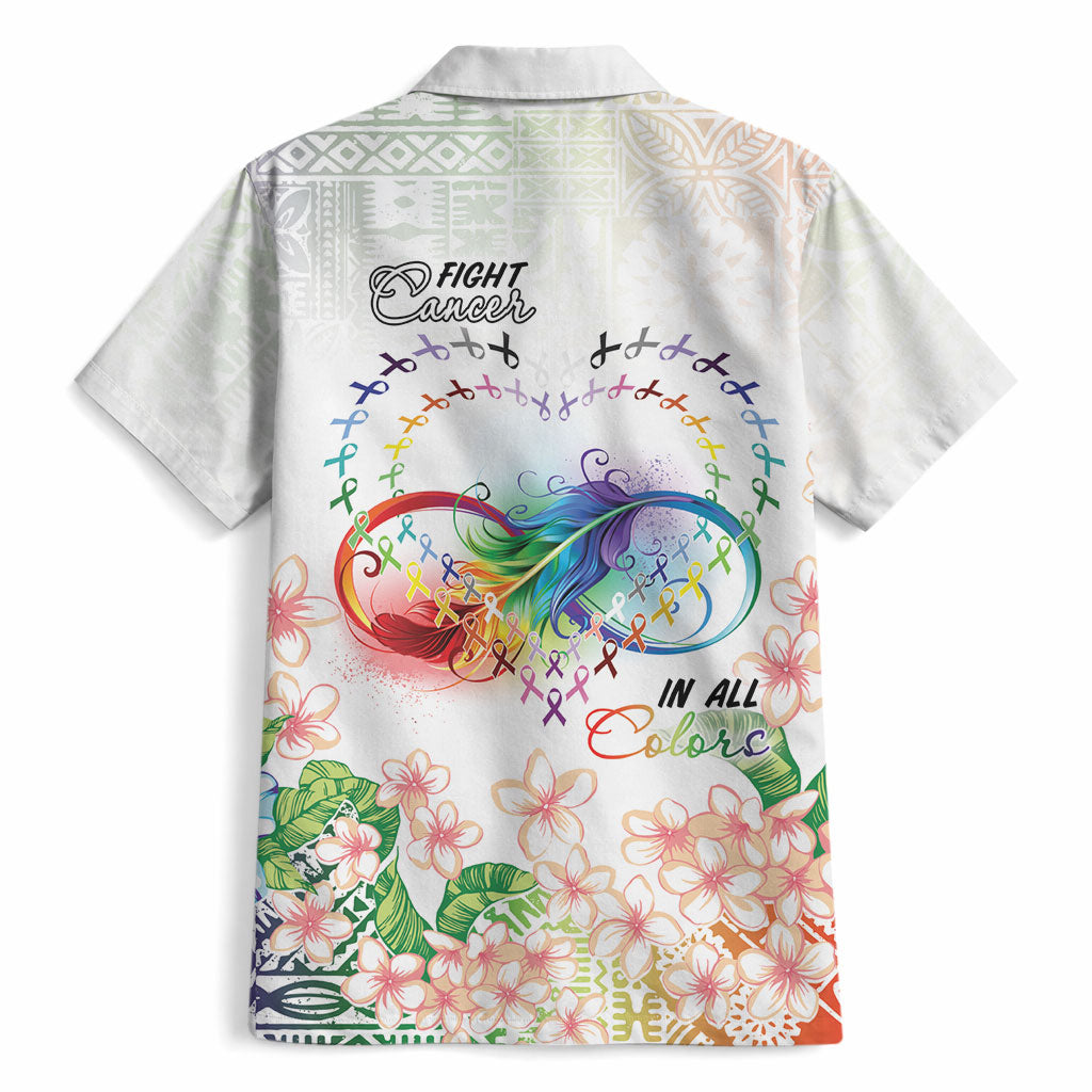 Fight Cancer In All Colors Hawaiian Shirt Plumeria Mix Tapa Pattern