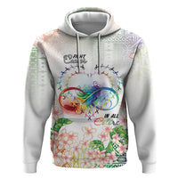 Fight Cancer In All Colors Hoodie Plumeria Mix Tapa Pattern