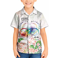 Fight Cancer In All Colors Kid Hawaiian Shirt Plumeria Mix Tapa Pattern