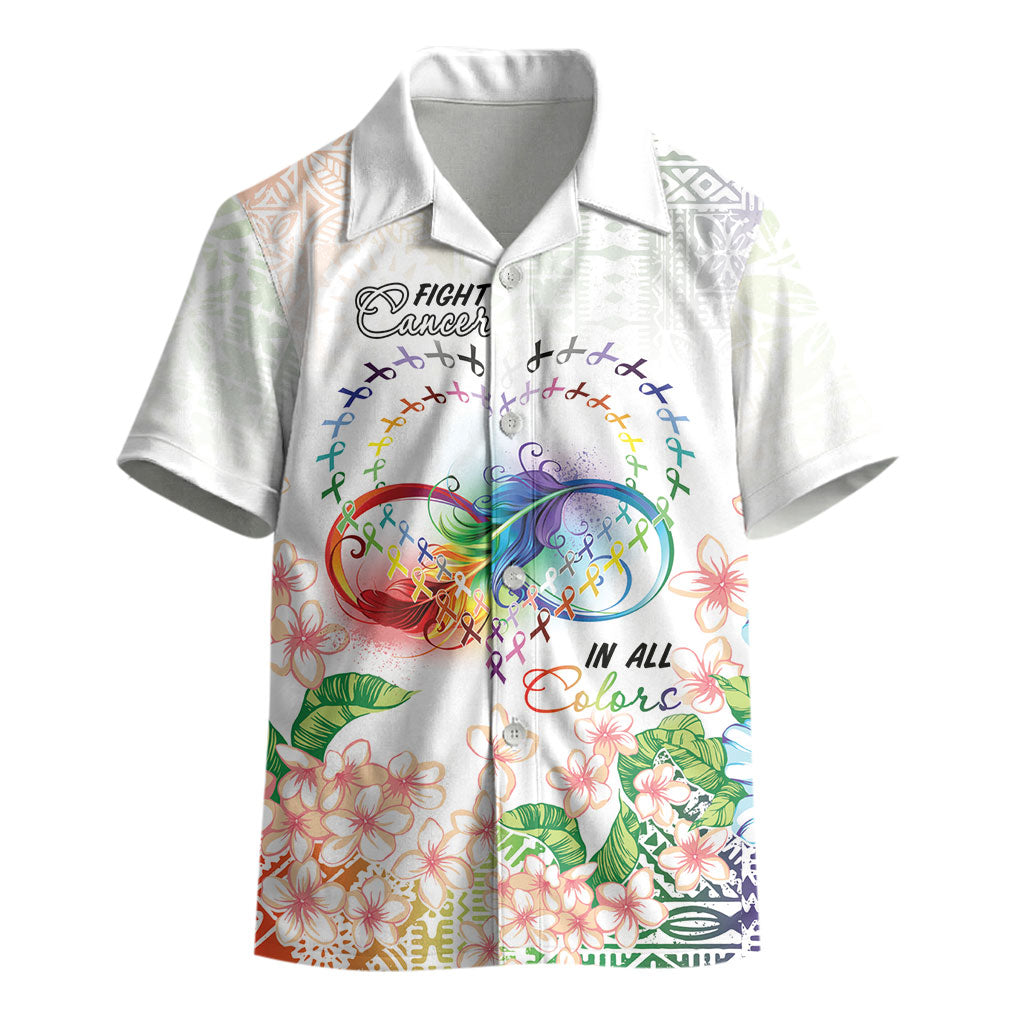 Fight Cancer In All Colors Kid Hawaiian Shirt Plumeria Mix Tapa Pattern