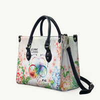 Fight Cancer In All Colors Leather Bag Plumeria Mix Tapa Pattern