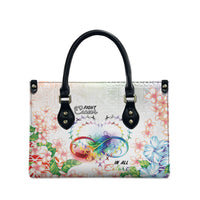 Fight Cancer In All Colors Leather Bag Plumeria Mix Tapa Pattern
