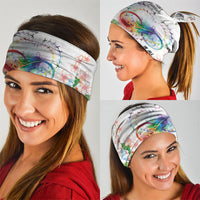 Fight Cancer In All Colors Neck Gaiter Plumeria Mix Tapa Pattern