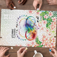 Fight Cancer In All Colors Puzzle Plumeria Mix Tapa Pattern