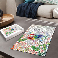 Fight Cancer In All Colors Puzzle Plumeria Mix Tapa Pattern