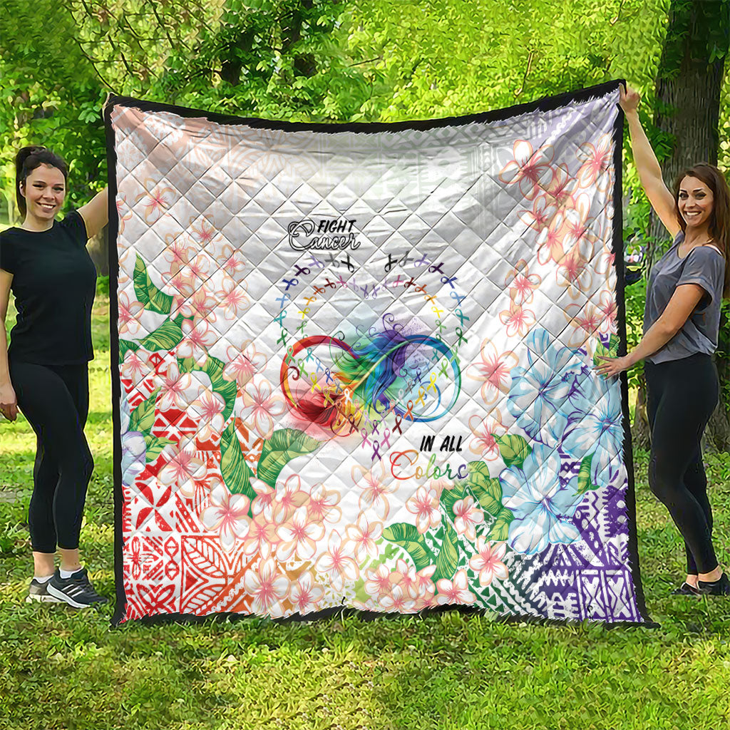 Fight Cancer In All Colors Quilt Plumeria Mix Tapa Pattern