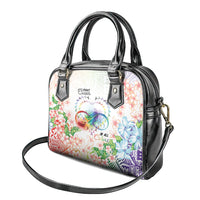 Fight Cancer In All Colors Shoulder Handbag Plumeria Mix Tapa Pattern