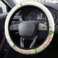 Fight Cancer In All Colors Steering Wheel Cover Plumeria Mix Tapa Pattern