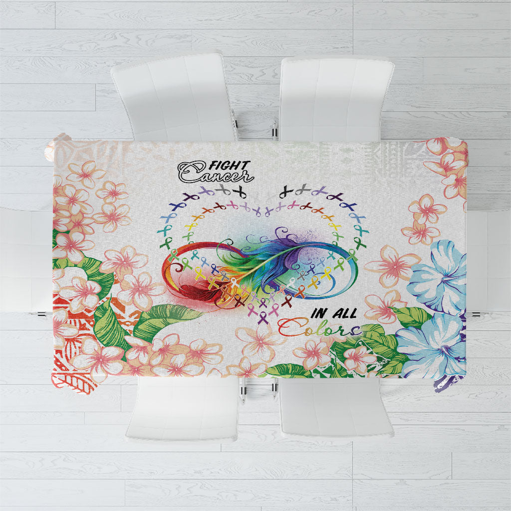 Fight Cancer In All Colors Tablecloth Plumeria Mix Tapa Pattern