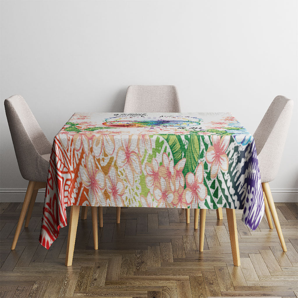 Fight Cancer In All Colors Tablecloth Plumeria Mix Tapa Pattern