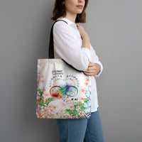 Fight Cancer In All Colors Tote Bag Plumeria Mix Tapa Pattern