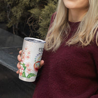 Fight Cancer In All Colors Tumbler Cup Plumeria Mix Tapa Pattern