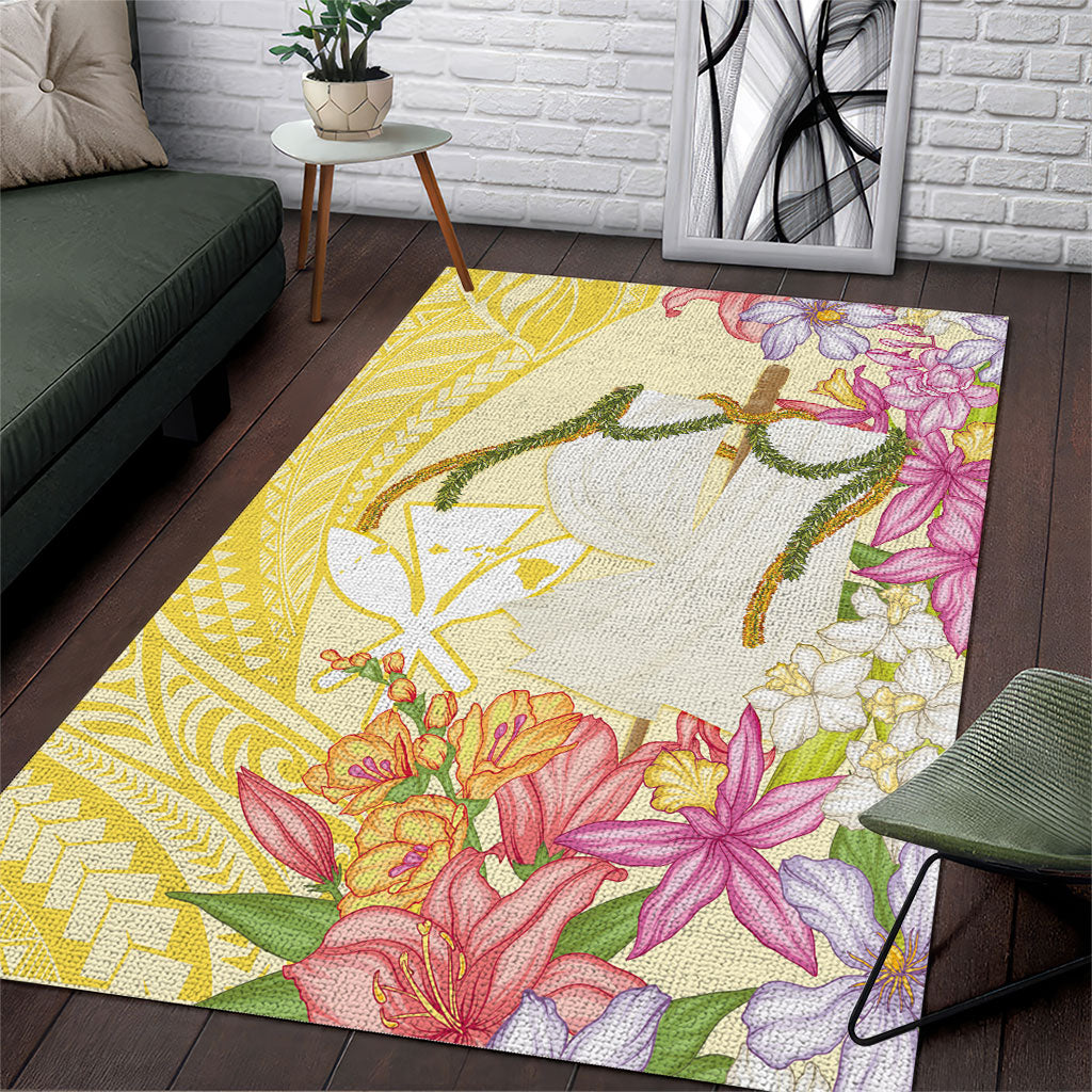 Aloha Hawaii Kanaka Makahiki Area Rug Akua Loa - Festive Golden Sand LT7 Sandy Yellow - Polynesian Pride